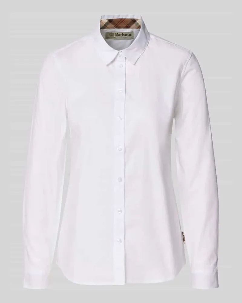 Barbour Langarmbluse aus reiner Baumwolle Weiss