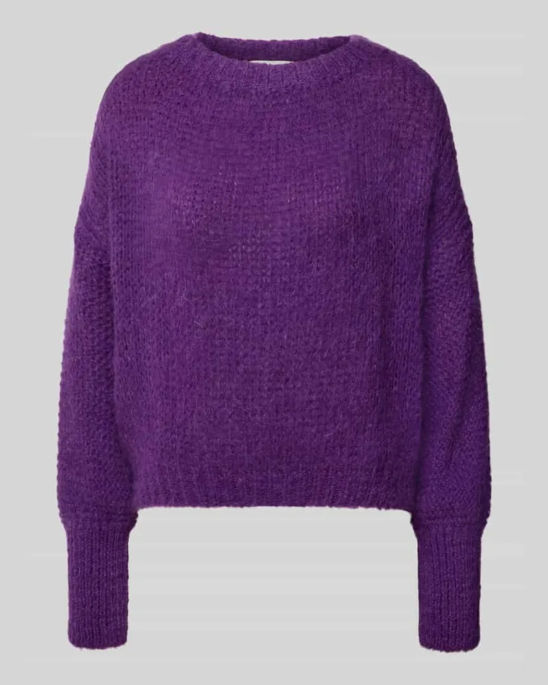 Lollys Laundry Oversized Strickpullover mit Rundhalsausschnitt Modell 'Isolde Violett