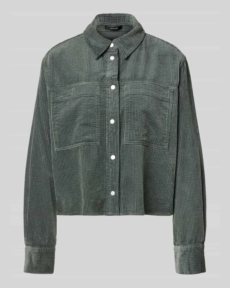 OPUS Regular Fit Hemdjacke aus Cord Modell 'Falba Petrol