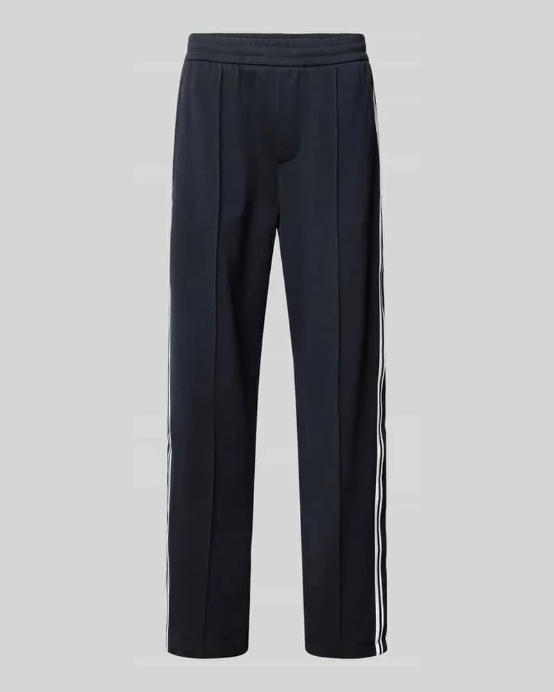 Emporio Armani Straight Leg Sweatpants mit fixierten Bügelfalten Marine