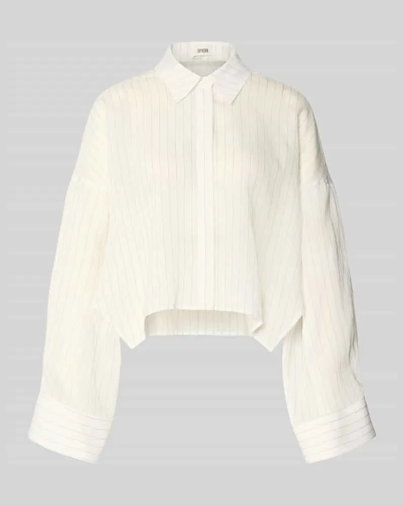 Drykorn Relaxed Fit Bluse mit verdeckter Knopfleiste Modell 'OSHIA Offwhite