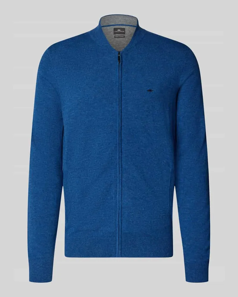 Fynch-Hatton Cardigan aus Wolle-Kaschmir-Mix mit Reißverschluss Marine