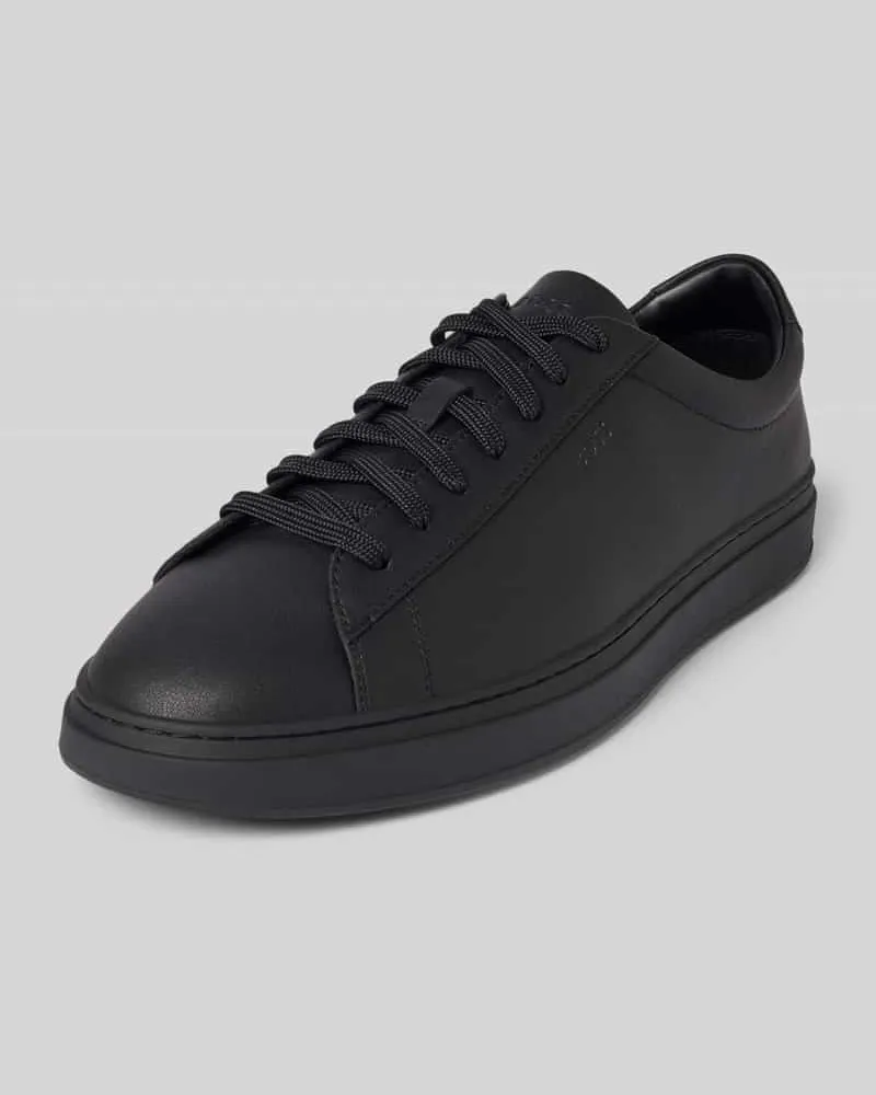 HUGO BOSS Low Top Sneaker aus echtem Rindsleder Modell 'KIERAN Black