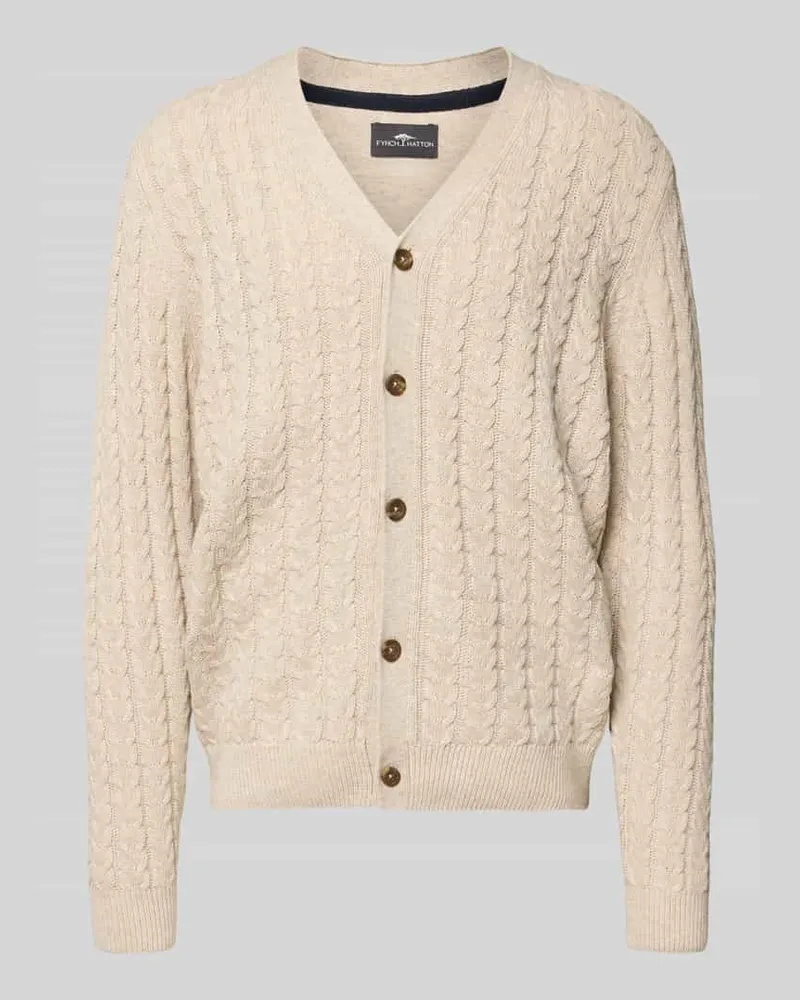 Fynch-Hatton Strickjacke mit Knopfleiste Offwhite
