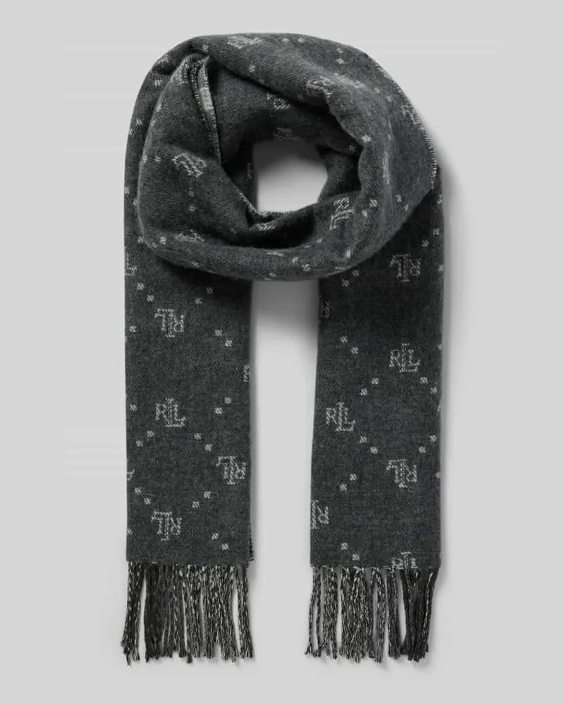 Ralph Lauren Schal mit Fransen Hellgrau