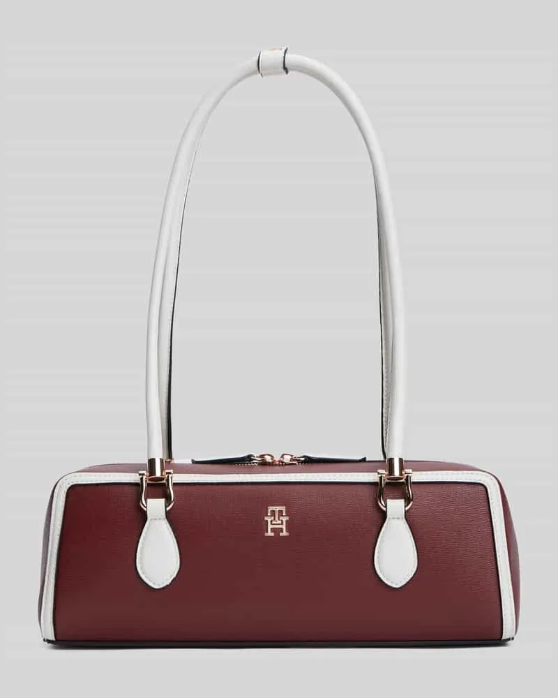 Tommy Hilfiger Henkeltasche in Leder-Optik Modell 'TH GRACE SHOULDER BAG Bordeaux