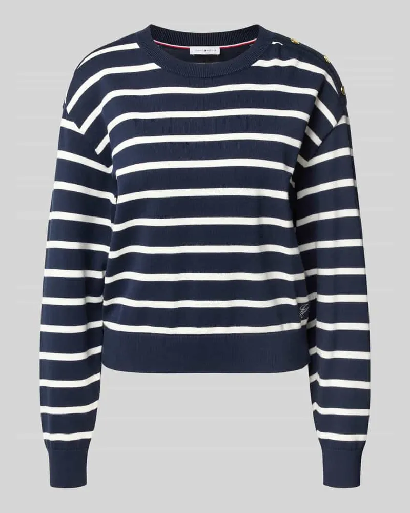 Tommy Hilfiger Pullover mit Knöpfen an der Schulter Dunkelblau