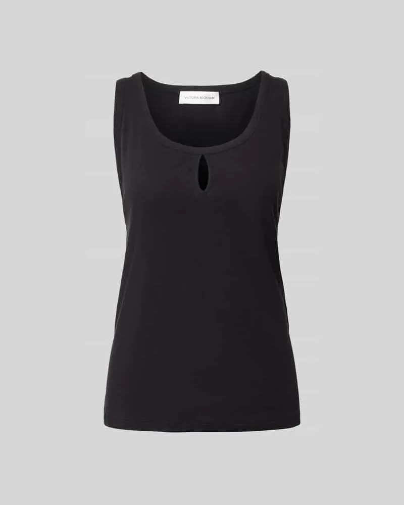 Victoria Beckham Regular Fit Top mit Leinen-Anteil Black