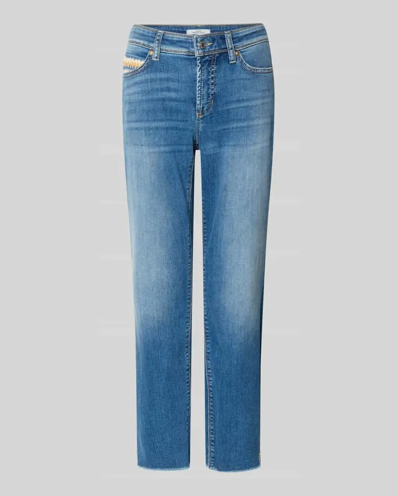 Cambio Slim Fit Jeans aus Baumwoll-Mix in verkürzter Passform Jeansblau