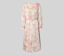 Cocktailkleid mit Gürtel und Rundhalsausschnitt