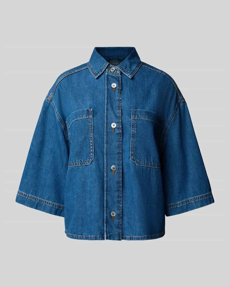 Max Mara Boxy Fit Jeanshemd aus reiner Baumwolle Modell 'ENZA Jeansblau