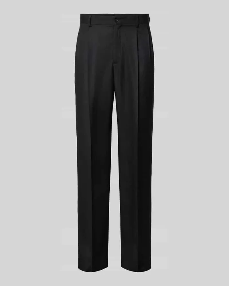 Emporio Armani Straight Fit Hose mit Viskose-Anteil Black