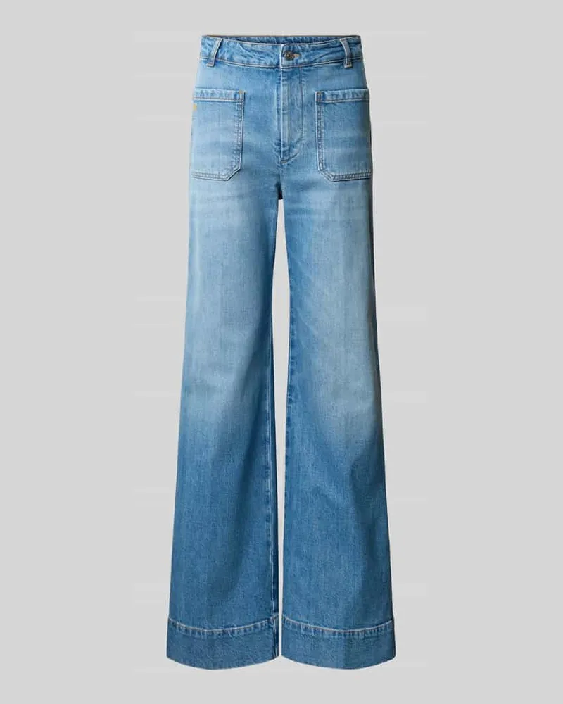 Victoria Beckham Wide Fit Jeans aus Baumwoll-Mix Jeansblau
