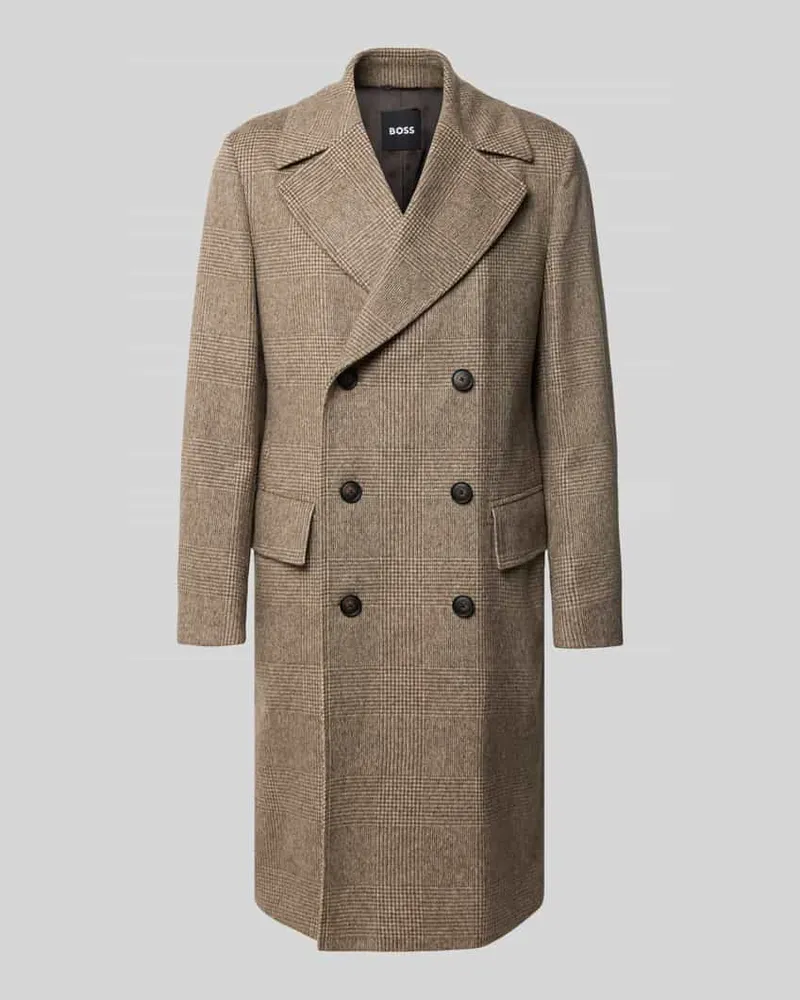 HUGO BOSS Wollmantel mit doppelreihiger Knopfleiste Modell 'Jared Beige