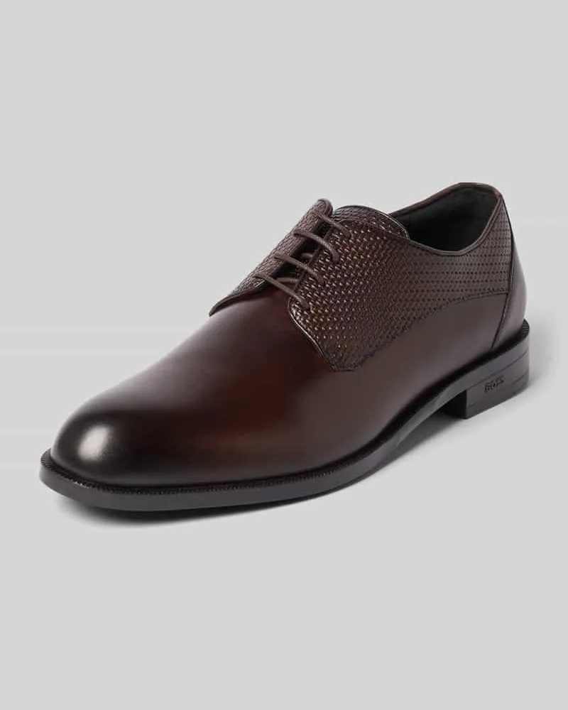 HUGO BOSS Schnürschuhe aus reinem Leder Modell 'TAYIL Dunkelbraun