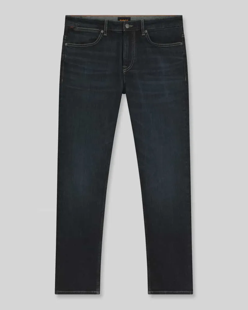 HUGO BOSS Slim Fit Jeans aus Baumwoll-Mix im 5-Pocket-Design Dunkelblau