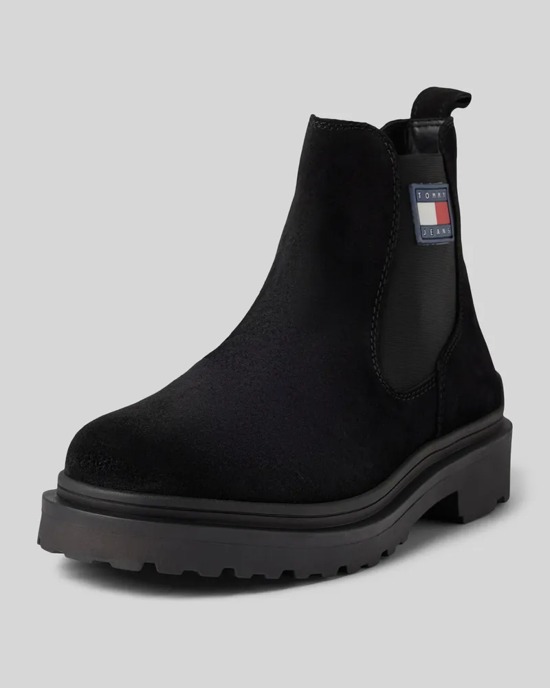 Tommy Hilfiger Chelsea Boots aus Leder mit Label-Patch Black