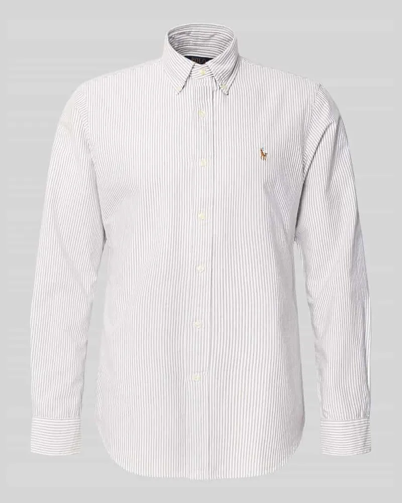 Ralph Lauren Super Slim Fit Freizeithemd aus reiner Baumwolle Offwhite