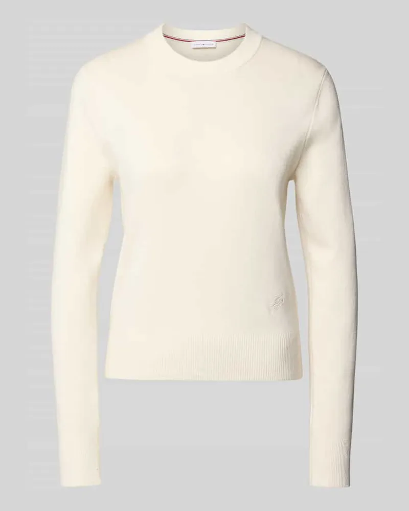 Tommy Hilfiger Regular Fit Pullover aus reiner Baumwolle Offwhite