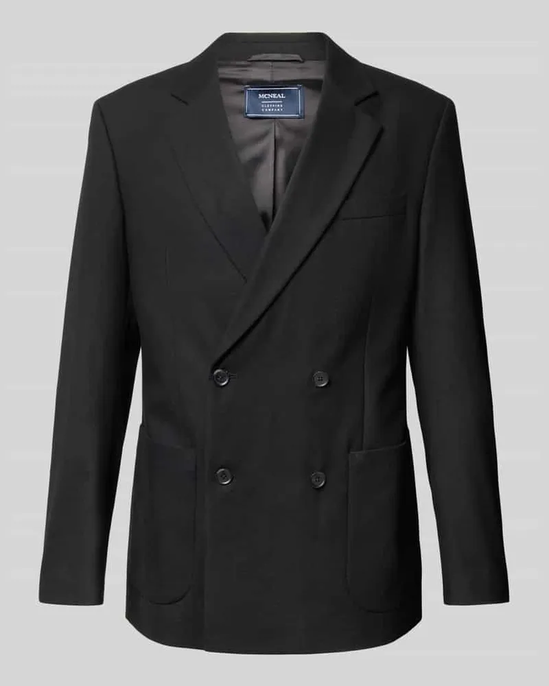 McNeal Regular Fit Anzugssakko mit Viskose-Anteil und Reverskragen Black