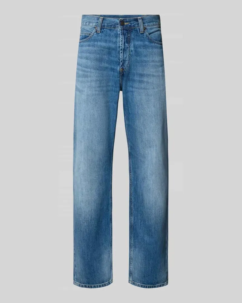 Carhartt WIP Straight Fit Jeans aus reiner Baumwolle Modell "MARLOW Jeansblau