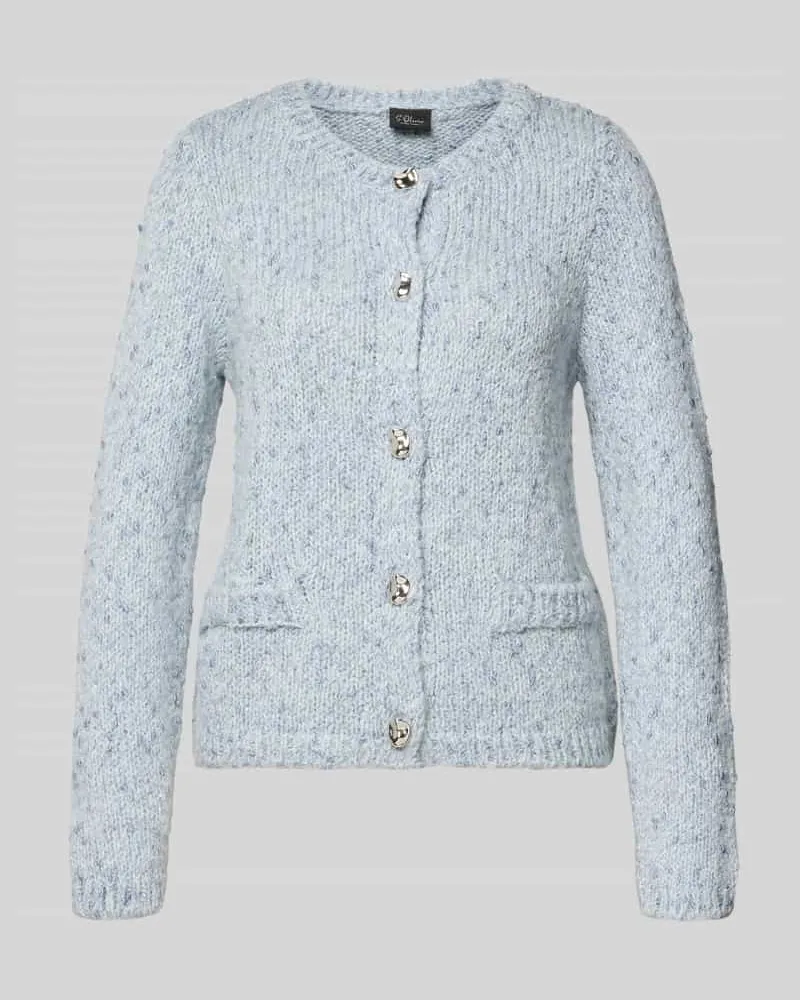S.Oliver Regular Fit Strickjacke mit Alpaka-Anteil Hellblau