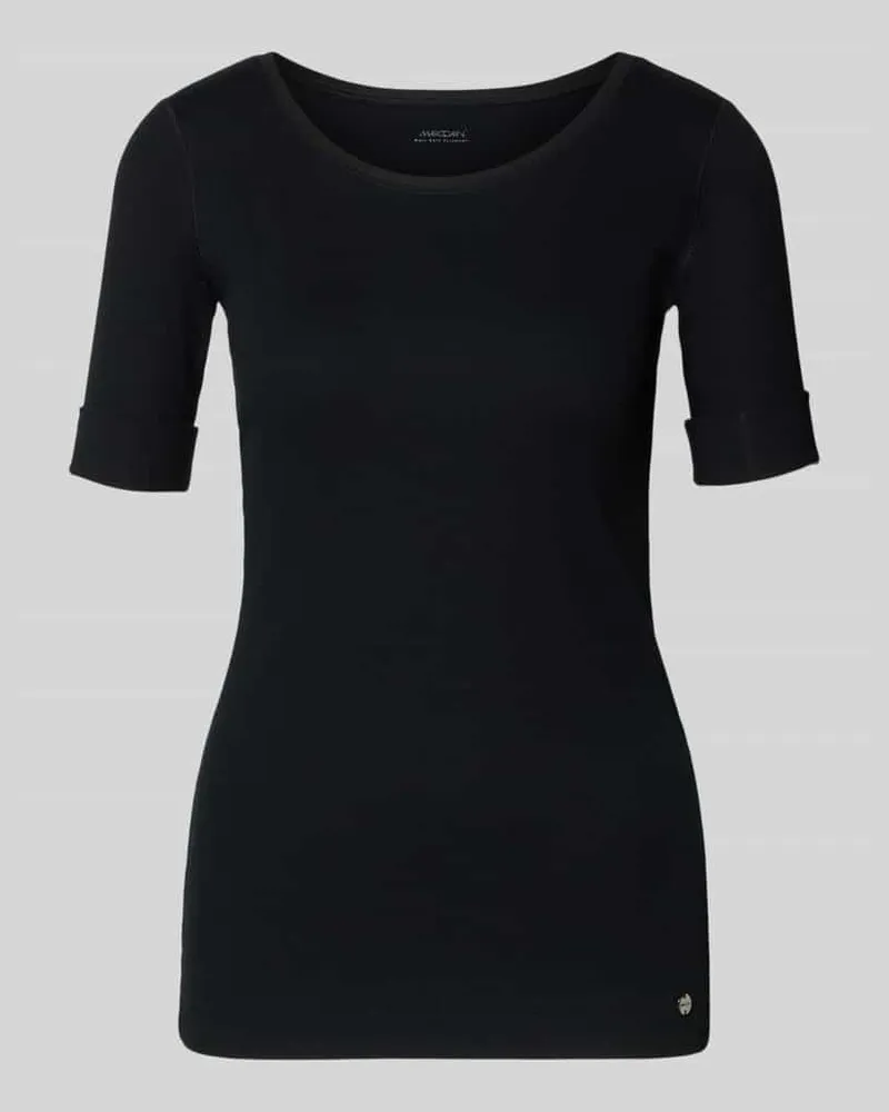 Marc Cain T-Shirt mit Ärmelaufschlag und Rundhalsausschnitt Black
