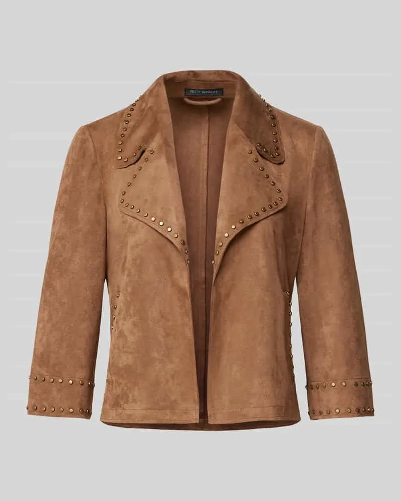 Betty Barclay Blazer in Leder-Optik mit Nieten Cognac
