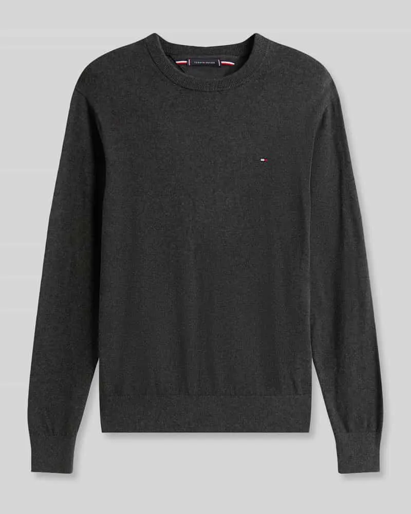 Tommy Hilfiger Regular Fit Pullover aus Baumwoll-Kaschmir-Mix Anthrazit