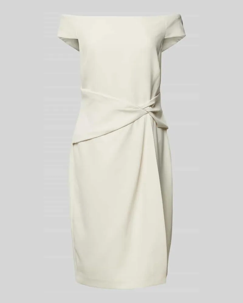 Ralph Lauren Off-Shoulder-Kleid mit Nahtreißverschluss Ecru