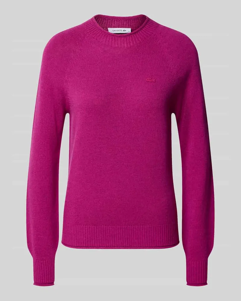 Lacoste Regular Fit Pullover aus reiner Wolle Pink