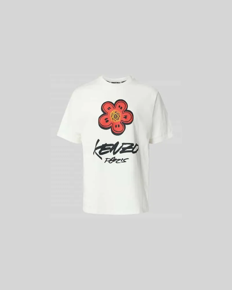 Kenzo Regular Fit T-Shirt mit Logo-Print Offwhite