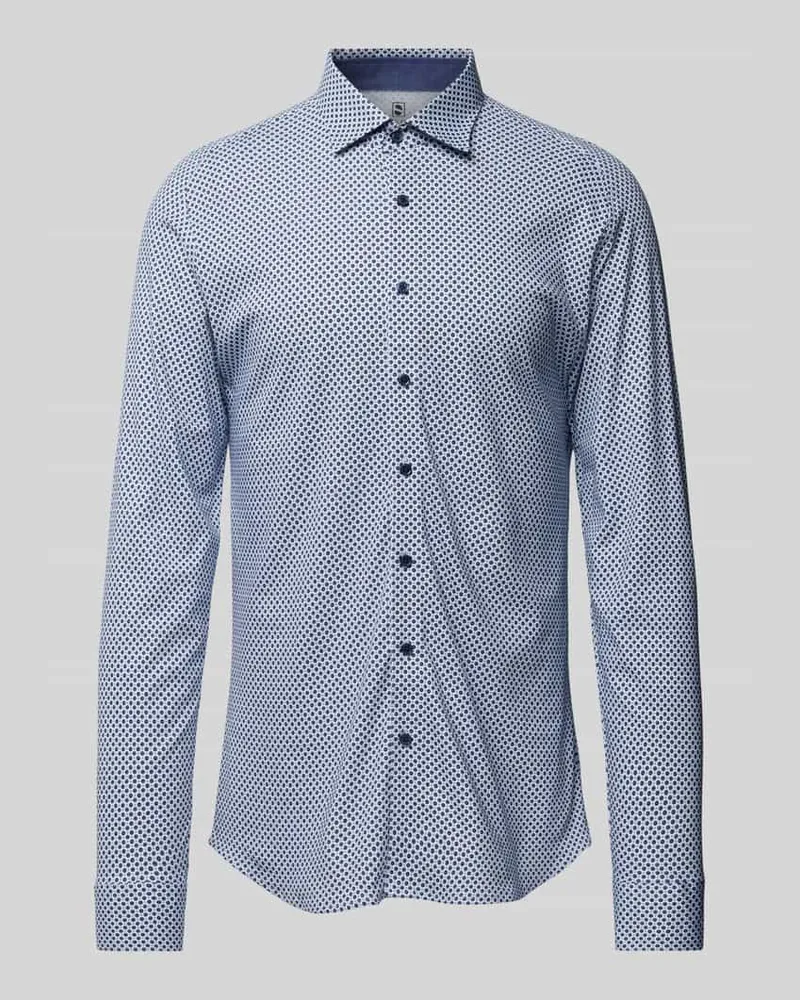 DESOTO Slim Fit Businesshemd mit Stretch-Anteil Bleu