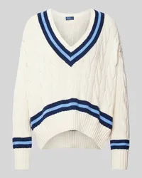 Ralph Lauren Strickpullover mit Zopfmuster Modell 'CRICKET Ecru