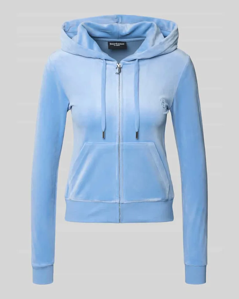 Juicy Couture Sweatjacke mit Logo-Stitching Modell 'ROBERTSON Hellblau