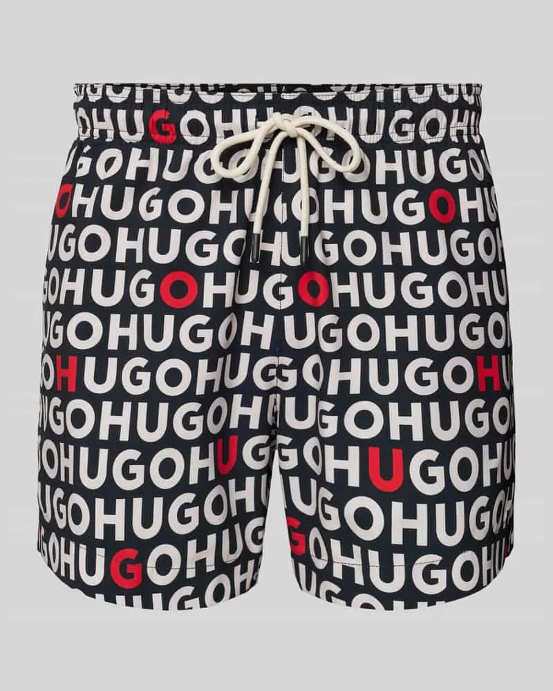 HUGO BOSS Badehose mit Logo-Muster Modell 'Tortuga Rot