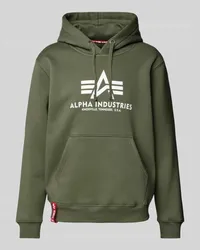 Alpha Industries Hoodie mit Label-Print Dunkelgruen