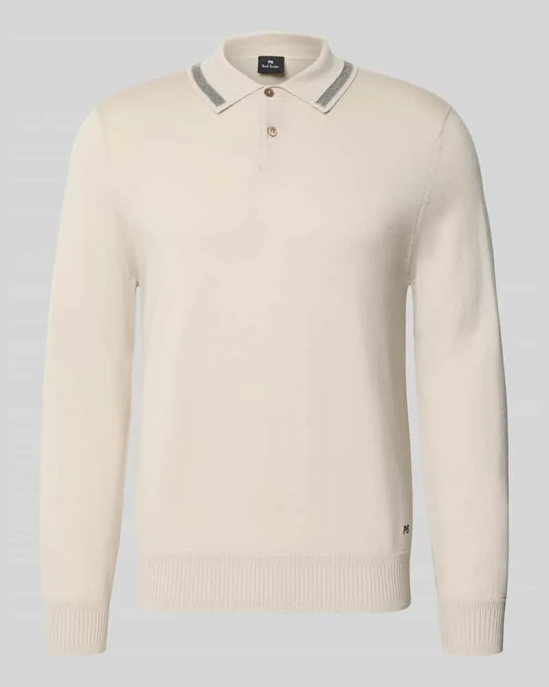 Paul Smith Regular Fit Poloshirt in Strick-Optik Beige