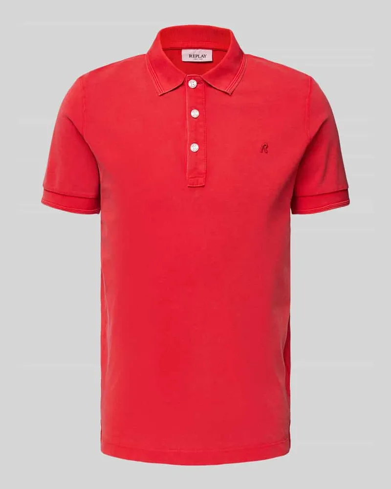 Replay Poloshirt aus reiner Baumwolle Rot