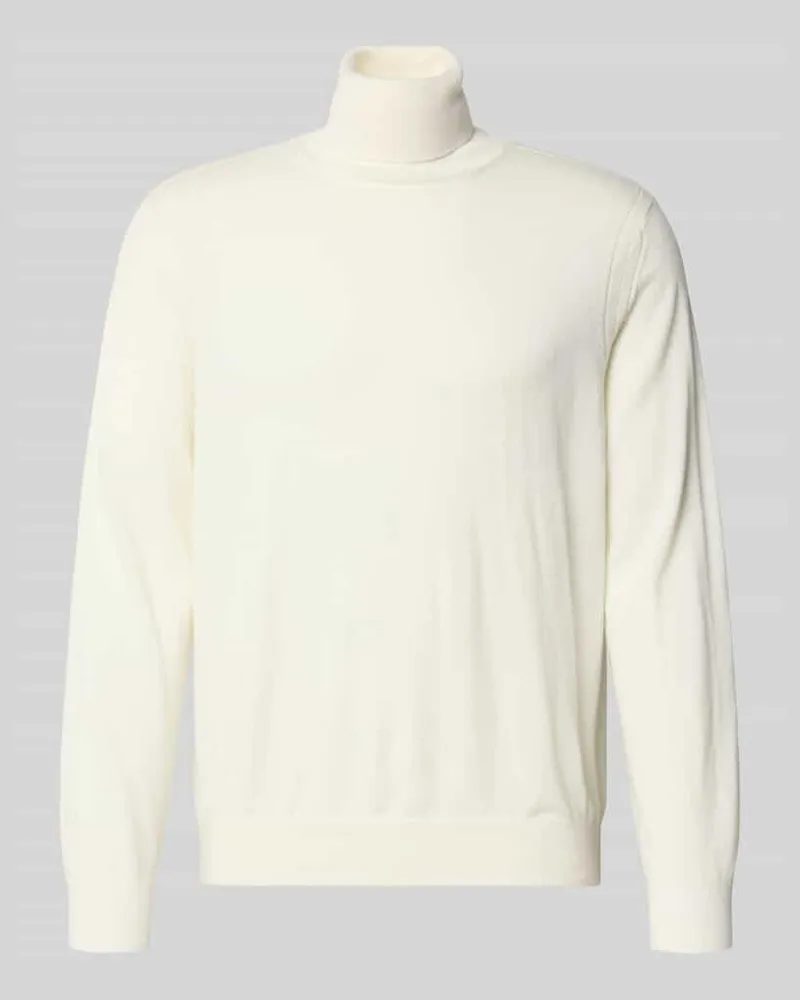 Armani Exchange Rollkragenpullover mit elastischen Abschlüssen Weiss