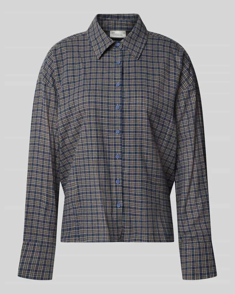 My Essential Wardrobe Bluse mit Kentkragen Modell 'Lennie Dunkelblau