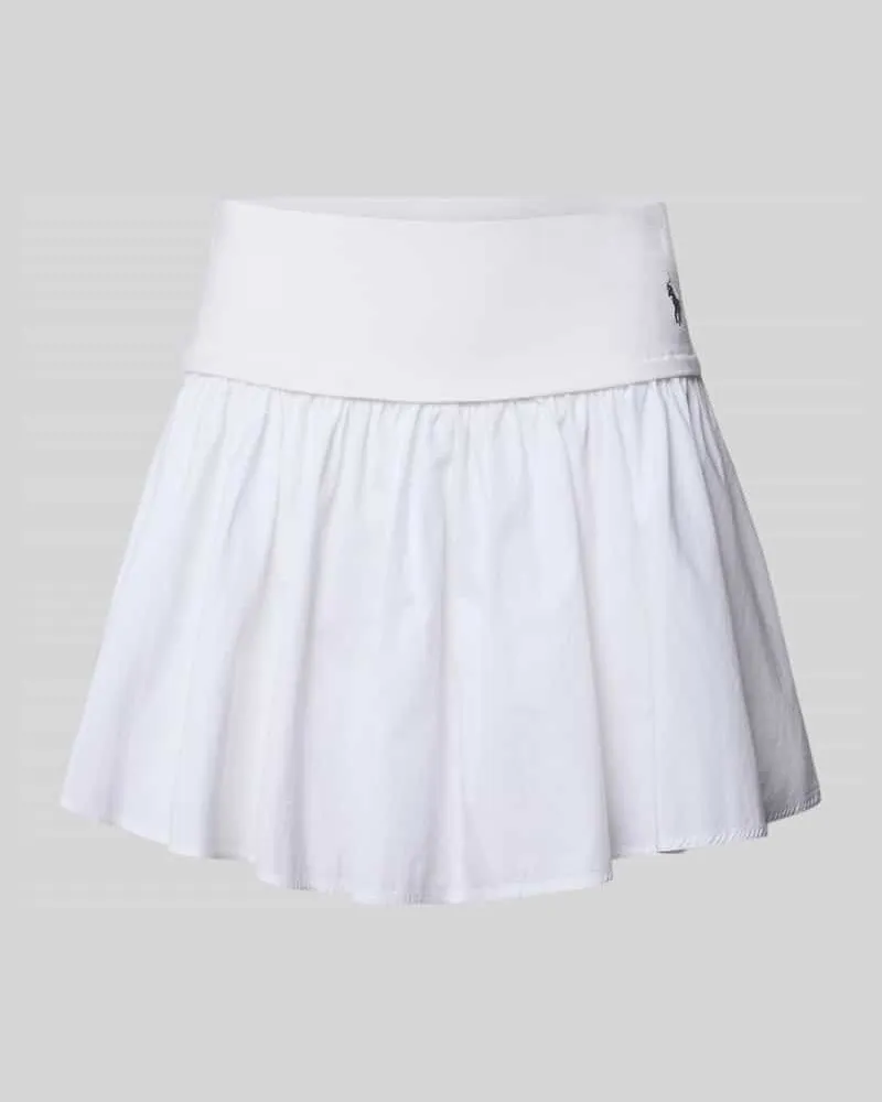 Ralph Lauren Ausgestellter Mini-Rock aus reiner Baumwolle Weiss