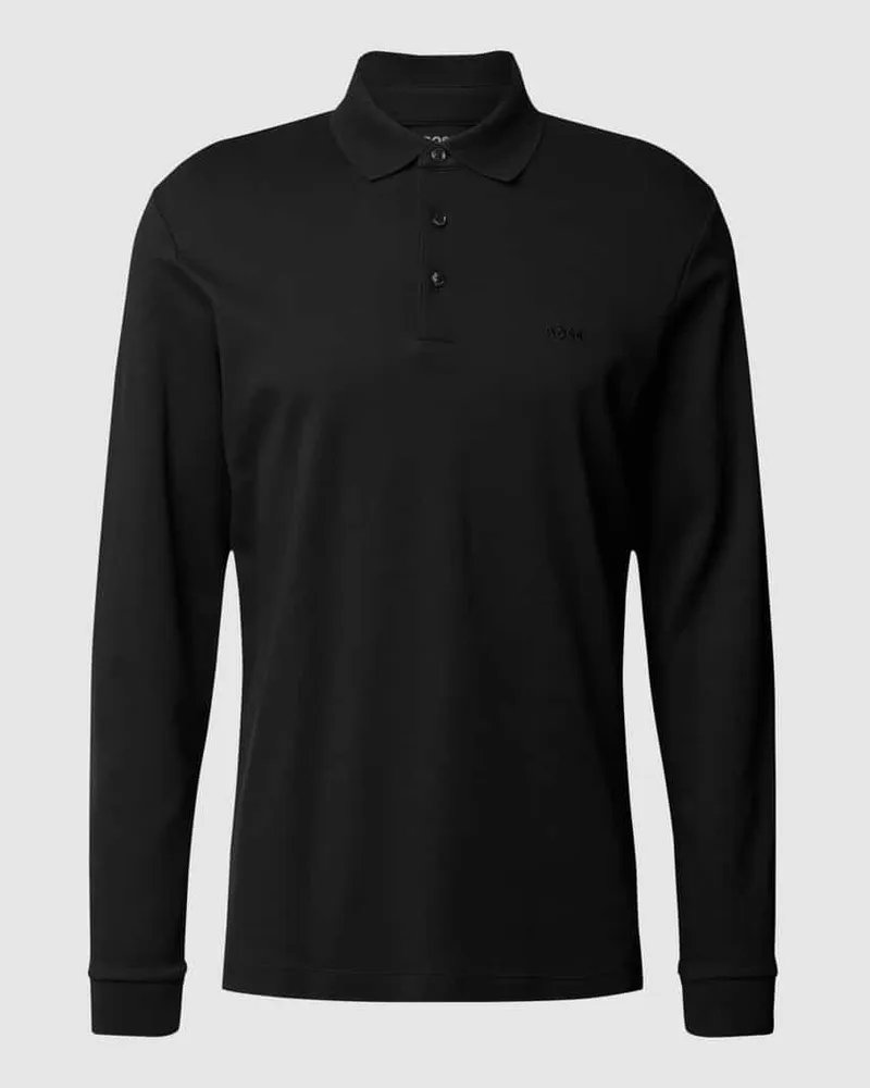 HUGO BOSS Poloshirt mit Label-Schriftzug Black