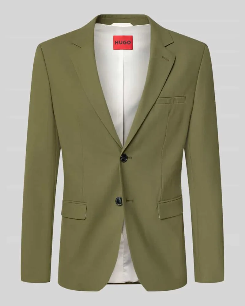 HUGO BOSS Super Slim Fit Sakko aus Woll-Mix Modell 'Arti 253X Oliv