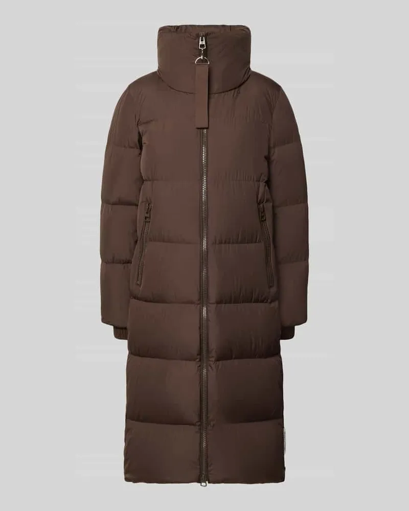 Marc O'Polo Regular Fit Daunenmantel mit abnehmbaren Rucksackriemen Dunkelbraun