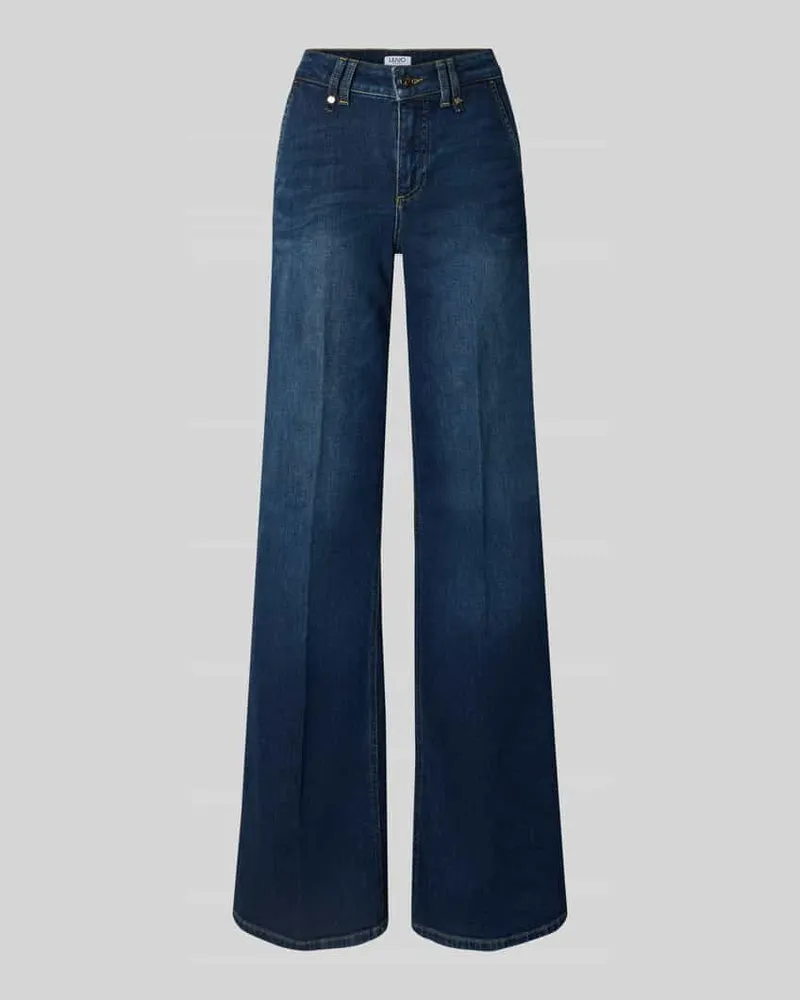 Liu Jo Flared Jeans im Used-Look mit Eingrifftaschen Dunkelblau