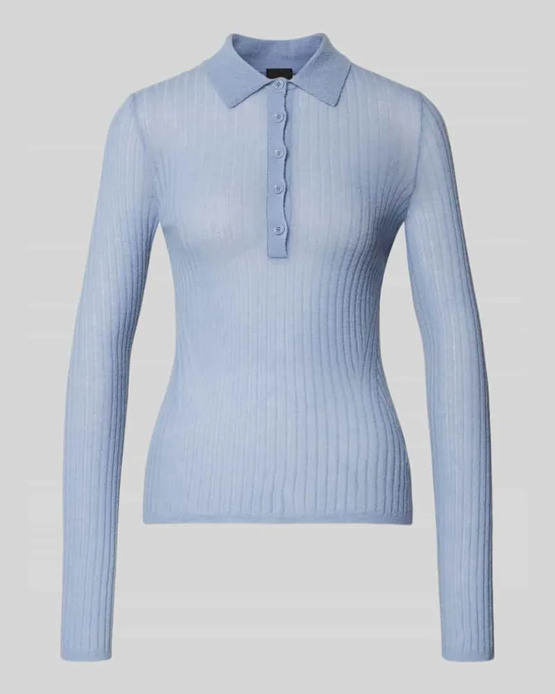 HUGO BOSS Slim Fit Strickpullover aus Schurwoll-Mix Modell 'FUGENEL Rauchblau