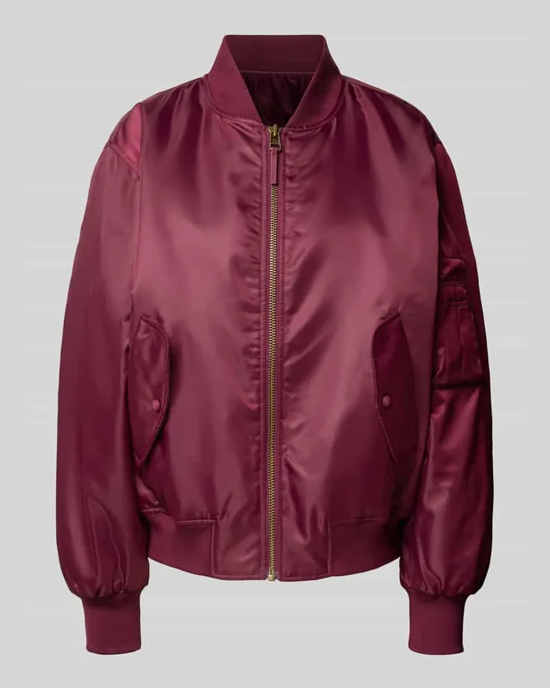 Anine Bing Bomberjacke mit metallischen Akzenten Modell 'LEON Dunkelrot