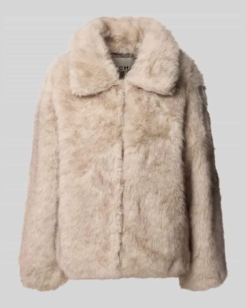 ICHI Relaxed Fit Jacke aus Kunstfell Modell 'AYANA Beige