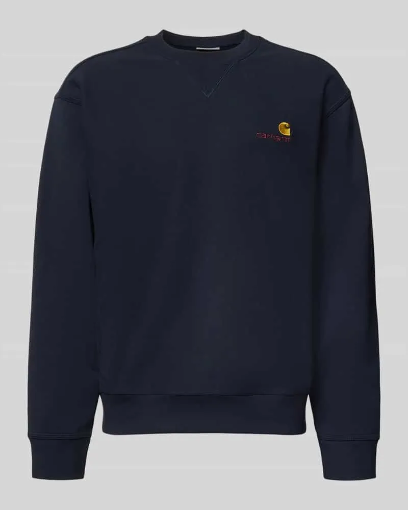 Carhartt WIP Regular Fit Sweatshirt mit Logo-Stitching Dunkelblau